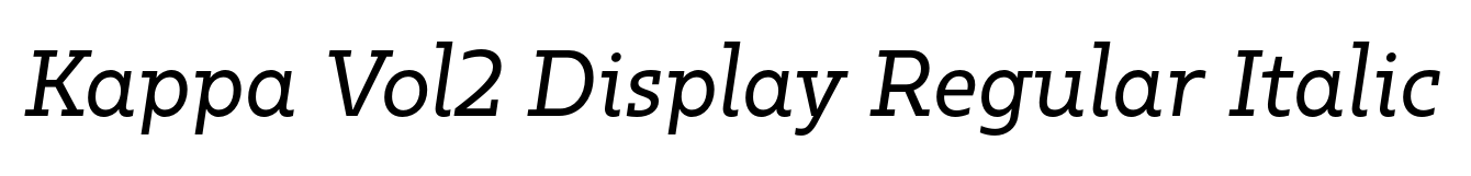 Kappa Vol2 Display Regular Italic
